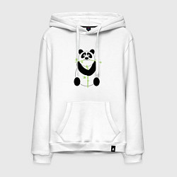 Толстовка-худи хлопковая мужская Весёлая панда, цвет: белый