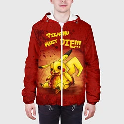 Куртка с капюшоном мужская Pikachu must die!, цвет: 3D-белый — фото 2