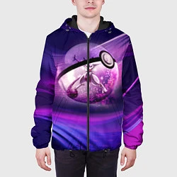 Куртка с капюшоном мужская Pokeball: Violet, цвет: 3D-черный — фото 2