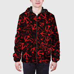 Куртка с капюшоном мужская Серп и молот 2, цвет: 3D-черный — фото 2