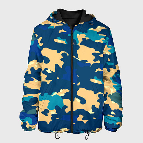 Мужская куртка Камуфляж: голубой/желтый / 3D-Черный – фото 1