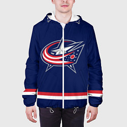 Куртка с капюшоном мужская Columbus Blue Jackets, цвет: 3D-белый — фото 2