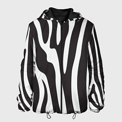Куртка с капюшоном мужская Шкура зебры, цвет: 3D-черный