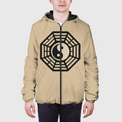 Куртка с капюшоном мужская Символ гармонии, цвет: 3D-черный — фото 2