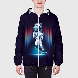 Куртка с капюшоном мужская Космический скейтбордист, цвет: 3D-белый — фото 2