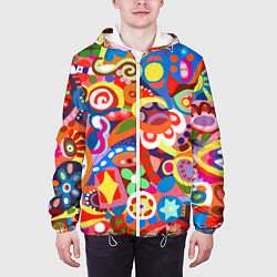 Куртка с капюшоном мужская Абстракция, цвет: 3D-белый — фото 2