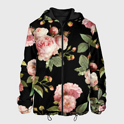 Куртка с капюшоном мужская TOP Roses, цвет: 3D-черный