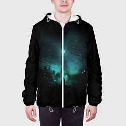 Куртка с капюшоном мужская Взгляд на звезды, цвет: 3D-белый — фото 2