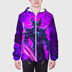 Куртка с капюшоном мужская Пурпурный, цвет: 3D-белый — фото 2
