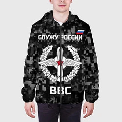 Куртка с капюшоном мужская ВВС: Служу России, цвет: 3D-черный — фото 2