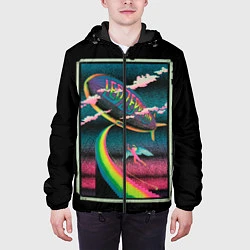 Куртка с капюшоном мужская Led Zeppelin: Colour Fly, цвет: 3D-черный — фото 2