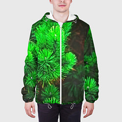 Куртка с капюшоном мужская Зелёная ель, цвет: 3D-белый — фото 2
