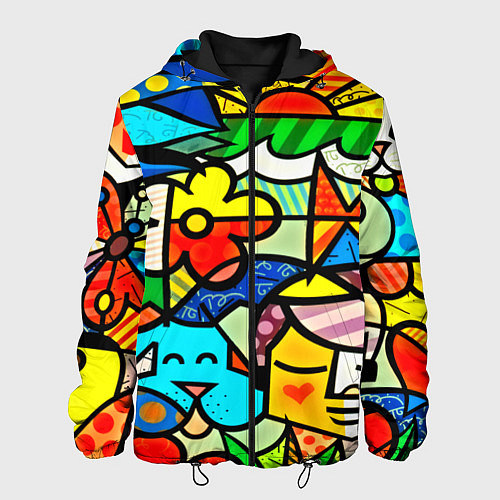 Мужская куртка Картинка-мозаика / 3D-Черный – фото 1