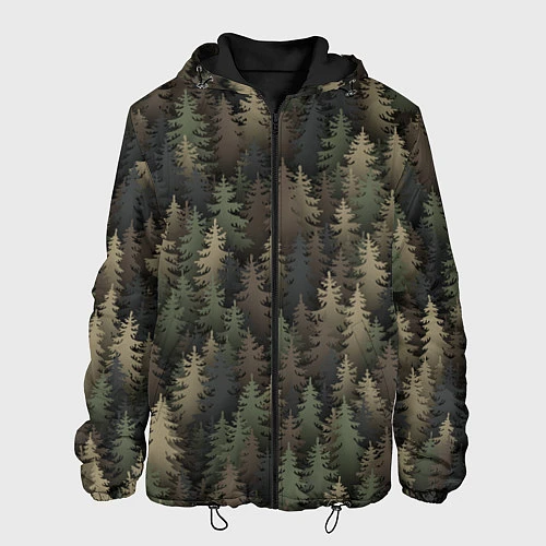 Мужская куртка Лесной камуфляж / 3D-Черный – фото 1