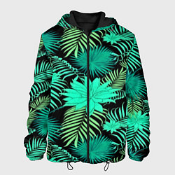 Куртка с капюшоном мужская Tropical pattern, цвет: 3D-черный