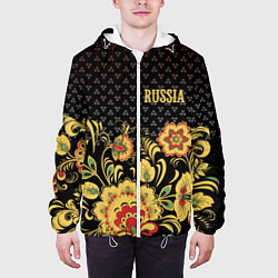 Куртка с капюшоном мужская Russia: black edition, цвет: 3D-белый — фото 2