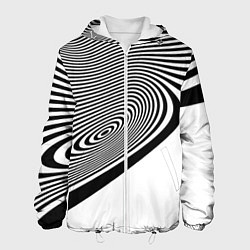 Куртка с капюшоном мужская Black & White Illusion, цвет: 3D-белый