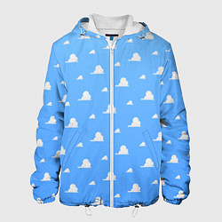 Куртка с капюшоном мужская Летние облака, цвет: 3D-белый