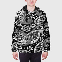 Куртка с капюшоном мужская Cucumber ornament, цвет: 3D-черный — фото 2