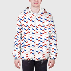 Куртка с капюшоном мужская Россия: триколор-узор, цвет: 3D-белый — фото 2