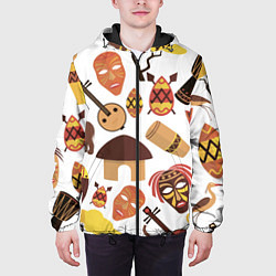 Куртка с капюшоном мужская Гамбия, цвет: 3D-черный — фото 2