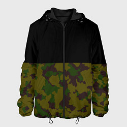 Куртка с капюшоном мужская Лесной Камуфляж 1, цвет: 3D-черный
