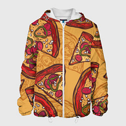 Куртка с капюшоном мужская Пицца цвета 3D-белый — фото 1
