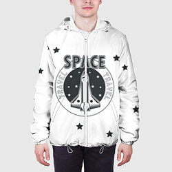 Куртка с капюшоном мужская Space travel, цвет: 3D-белый — фото 2