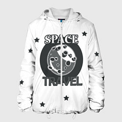 Куртка с капюшоном мужская Space travel, цвет: 3D-белый