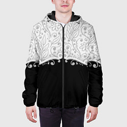 Куртка с капюшоном мужская Флористика, цвет: 3D-черный — фото 2
