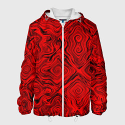 Куртка с капюшоном мужская Tie-Dye red, цвет: 3D-белый