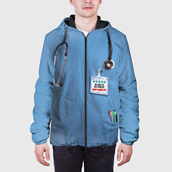 Куртка с капюшоном мужская Костюм врача, цвет: 3D-черный — фото 2
