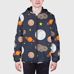 Куртка с капюшоном мужская Луна, цвет: 3D-черный — фото 2