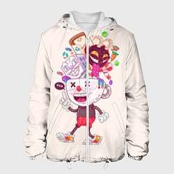 Куртка с капюшоном мужская Cuphead: Street Art, цвет: 3D-белый
