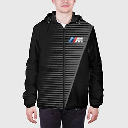 Куртка с капюшоном мужская BMW: Grey Colors Lines, цвет: 3D-черный — фото 2