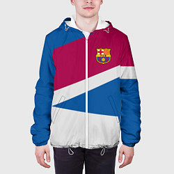 Куртка с капюшоном мужская FC Barcelona: Sport Geometry, цвет: 3D-белый — фото 2