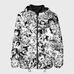 Куртка с капюшоном мужская Ahegao: Black & White, цвет: 3D-черный