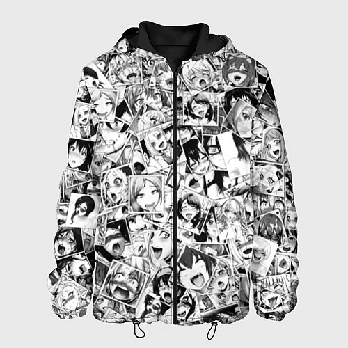 Мужская куртка Ahegao: Black & White / 3D-Черный – фото 1