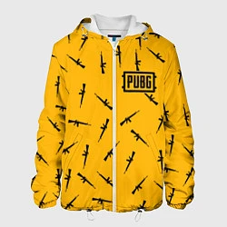 Куртка с капюшоном мужская PUBG: Yellow Weapon, цвет: 3D-белый