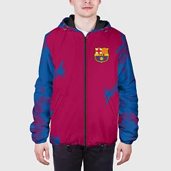 Куртка с капюшоном мужская FC Barcelona: Purple Original, цвет: 3D-черный — фото 2