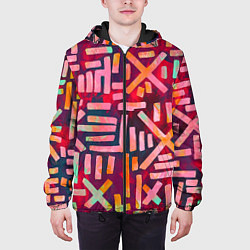 Куртка с капюшоном мужская Geometry Etnic, цвет: 3D-черный — фото 2