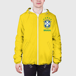 Куртка с капюшоном мужская Сборная Бразилии, цвет: 3D-белый — фото 2