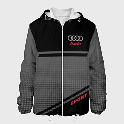 Куртка с капюшоном мужская Audi: Crey & Black, цвет: 3D-белый