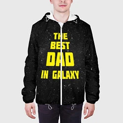 Куртка с капюшоном мужская The Best Dad in Galaxy, цвет: 3D-белый — фото 2