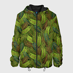 Куртка с капюшоном мужская Ветви ели, цвет: 3D-черный