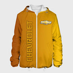 Куртка с капюшоном мужская Chevrolet желтый градиент, цвет: 3D-белый
