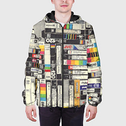 Куртка с капюшоном мужская VHS-кассеты, цвет: 3D-черный — фото 2