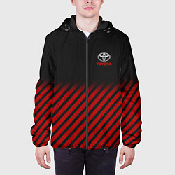 Куртка с капюшоном мужская Toyota: Red Lines, цвет: 3D-черный — фото 2