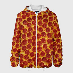 Куртка с капюшоном мужская Пицца пепперони, цвет: 3D-белый