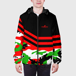 Куртка с капюшоном мужская CS:GO Red Camo, цвет: 3D-черный — фото 2